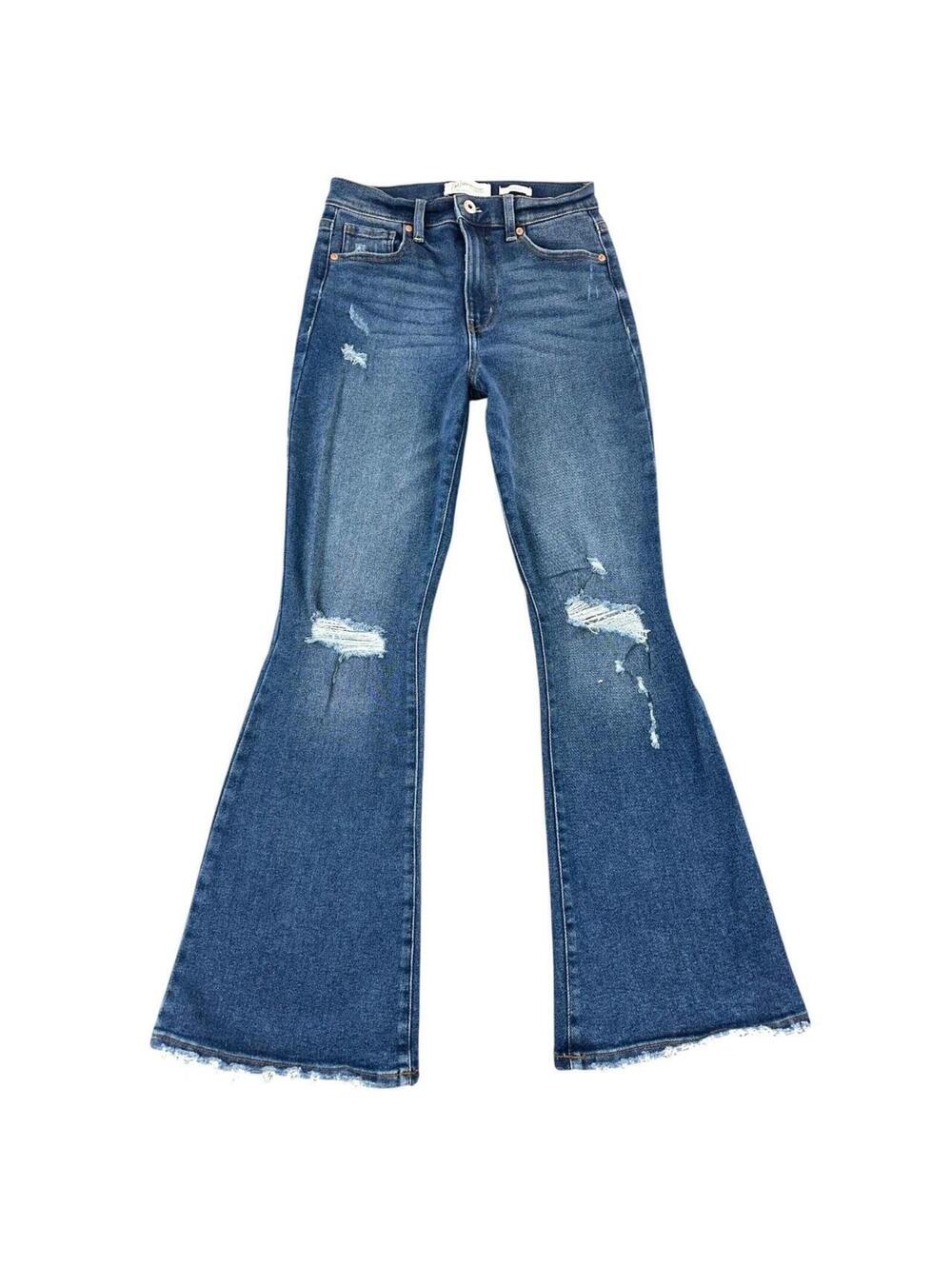 Celebrity Pink RE Generation Dark Wash Distressed Flared Jeans